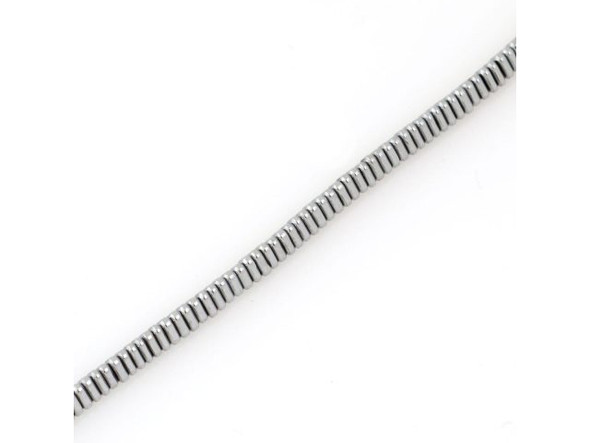 Electroplated Hematine Gemstone Bead, Triangle Heishi, 3mm - Silver (strand)