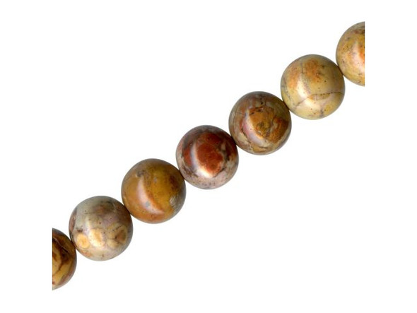 Birdseye Rhyolite Gemstone Beads, Round, 10mm (strand)