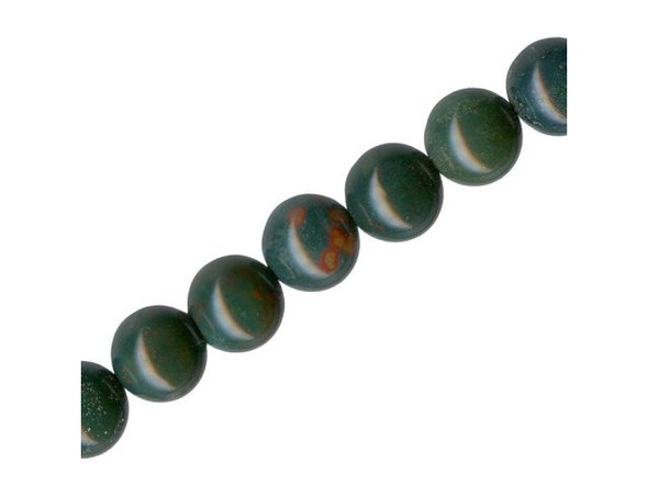 Bloodstone Gemstone Beads, Round, 10mm (strand)