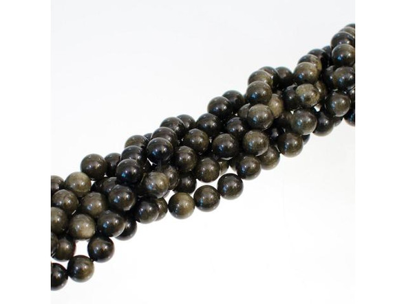 Golden Obsidian Gemstone Beads, 10mm Round (strand)