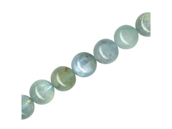 Aquamarine Gemstone Beads, Round, 10mm (strand)
