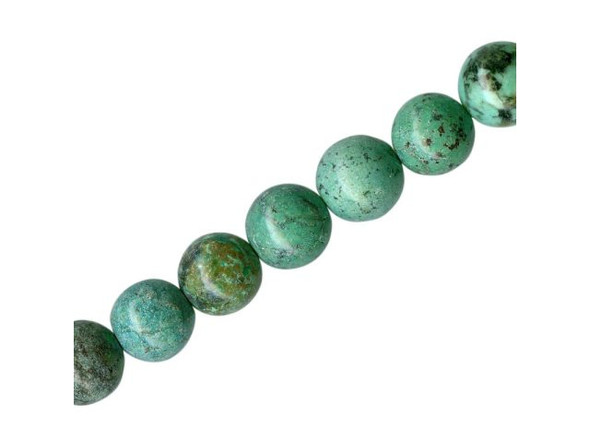 African Turquoise Gemstone Beads, Round, 10mm (strand)