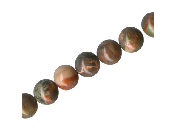Rainforest Agate Gemstone Beads, Round, 10mm (strand)