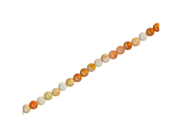 Natural Agate Gemstone Beads, Round, 3mm (strand)