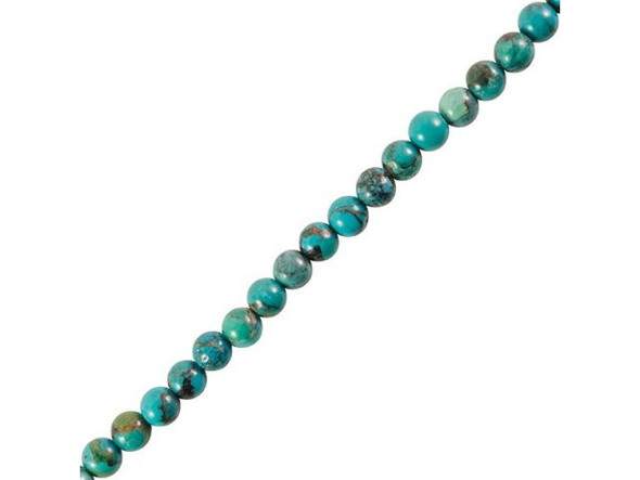 Chinese Turquoise Gemstone Beads, Round, 4mm - Blue (strand)