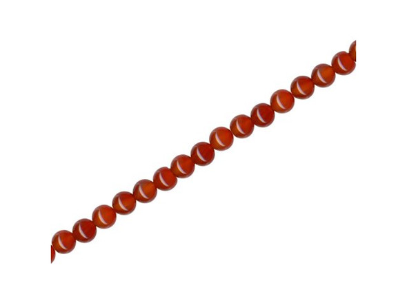 Carnelian Gemstone Beads, Round, 4mm (strand)