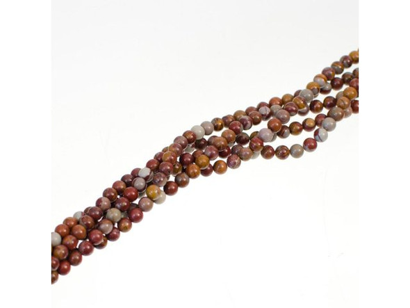 Noreena Jasper Gemstone Beads, 4mm Round (strand)