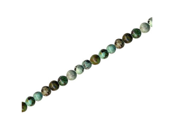African Turquoise Gemstone Beads, Round, 4mm (strand)