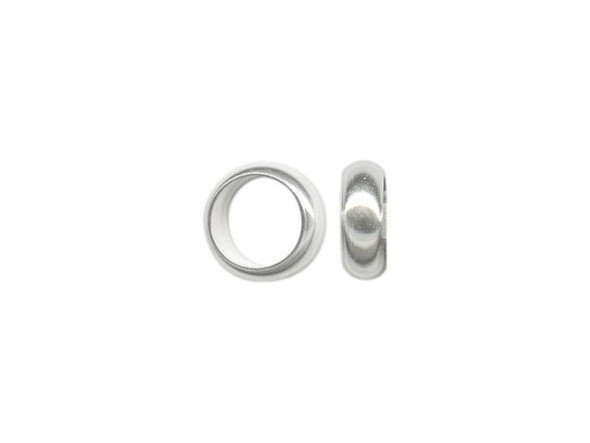 White Plated Metal Beads, Large Hole Spacer, Bulk (gross)