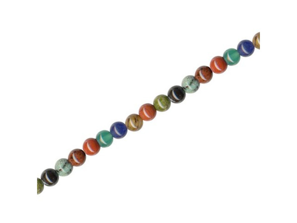 Mixed Stone Beads, Round, 4mm (strand)