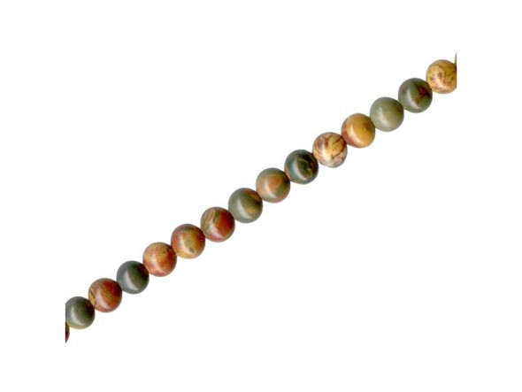 Red Creek Jasper Gemstone Beads, Round, 4mm (strand)
