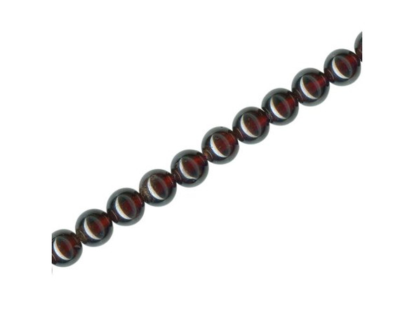 6mm Round Garnet Gemstone Beads, Enhanced (strand)
