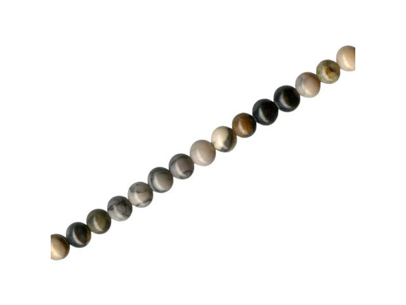 Picasso Marble Gemstone Beads, Round, 4mm (strand)