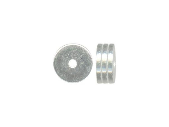 Silver Plated Metal Beads, Heishi-Style Disk, 8x1mm (gross)