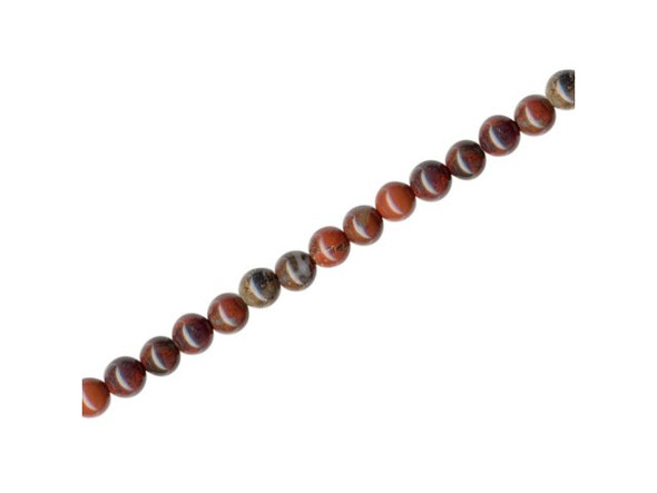Poppy Jasper Gemstone Beads, Round, 4mm (strand)