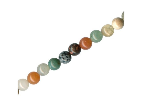 Mixed Stone Beads, Round, 6mm (strand)
