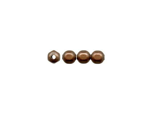 Antiqued Copper Plated Metal Beads, Faceted, 3.2mm (100 Pieces)
