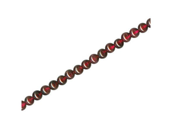 4mm Round Garnet Gemstone Beads, Enhanced (strand)