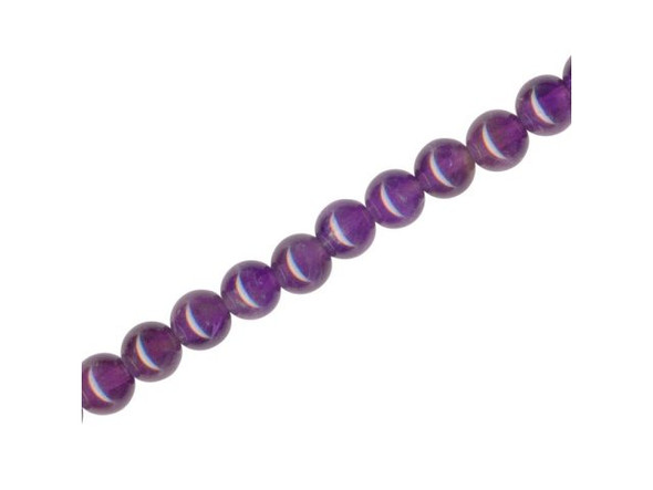 Amethyst Gemstone Beads, Round, 6mm, AB-B Grade (strand)