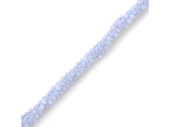 4mm Round Gemstone Bead - Blue Chalcedony AA (strand)