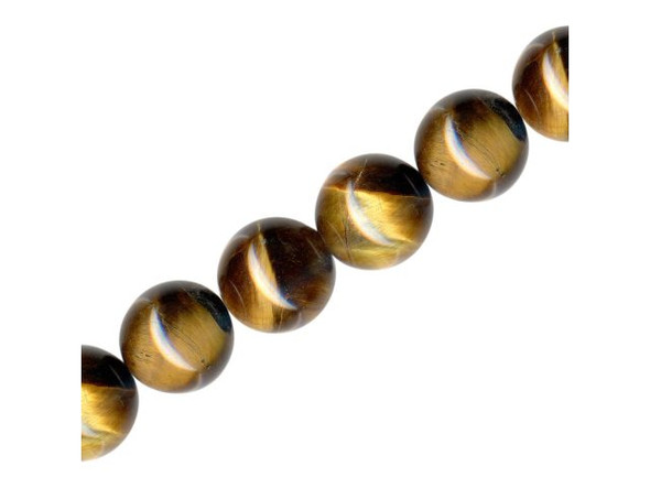 Tigereye Beads come in richly chatoyant browns and yellows with a golden luster. While legends exist of Roman soldiers wearing this "all seeing" stone for protection in battle, tigereye was not considered a semiprecious gemstone until the late 19th century. Today, tigereye beads are some of our gemstone best sellers!The stone is also known as African cat's eye, crocidolite, and tiger's eye, and was once even called griqualandite, named after Griqualand West in Africa, where the finest examples of the stone were mined.Protect tigereye jewelry components from scratches, sharp blows, and large temperature changes. Because of their chatoyance, tigereye beads and pendants should not be cleaned with alcohol or abrasives. It can be helpful to treat the stone with oils like Goo Gone.  Please see the Related Products links below for similar items, and more information about this stone.