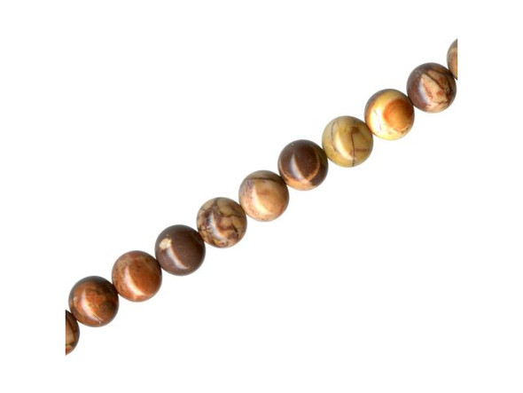 Birdseye Rhyolite Gemstone Beads, Round, 6mm (strand)