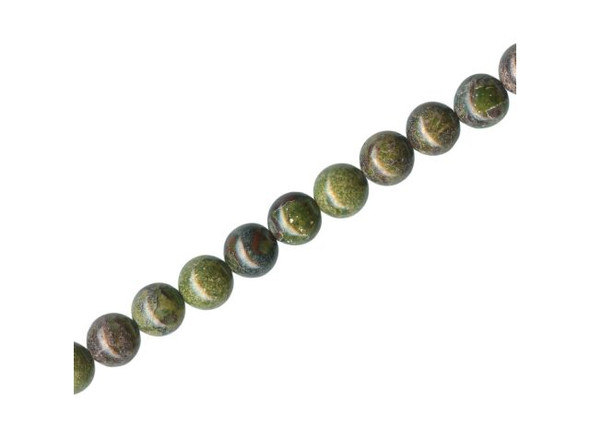 Dragon Blood Jasper Gemstone Beads, Round, 6mm (strand)