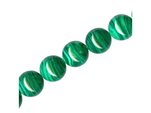 Manmade Malachite Beads, Round, 12mm (strand)