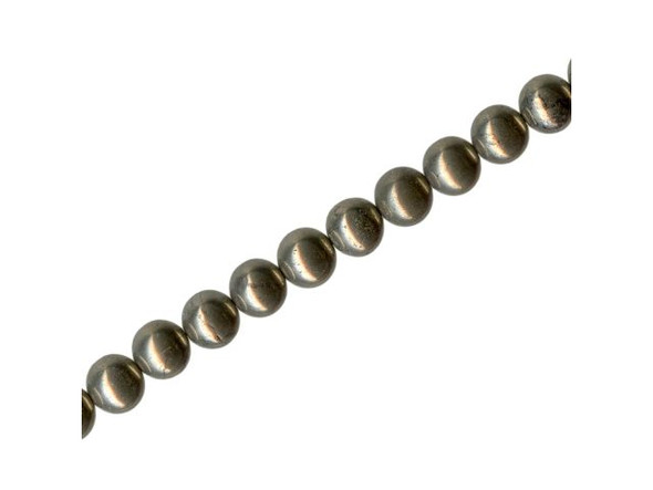 Pyrite Gemstone Beads, Round, 6mm (strand)