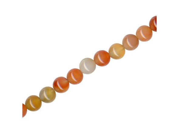 Natural Agate Gemstone Beads, Round, 6mm (strand)