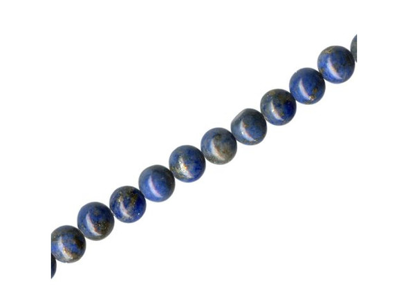 Denim lapis beads provide a more economical, lighter blue variety of lapis lazuli beads. Like other lapis, denim lapis contains grains of several blue minerals, including lazurite and sodalite, plus a matrix that includes speckles of pyrite. The lighter color of denim lapis comes from a higher concentration of calcite inclusions in the gemstone. The light inclusions lower the value these semiprecious beads, but also make denim lapis a great accessory for casual, blue-jean outfits! As with lapis lazuli, denim lapis is believed to be a stone of spirituality, truth, and friendship. Lapis beads are relatively easily scratched and chipped, so make sure to clean them only with a soft, dry cloth.  See Related Products links (below) for similar items and additional jewelry-making supplies that are often used with this item.