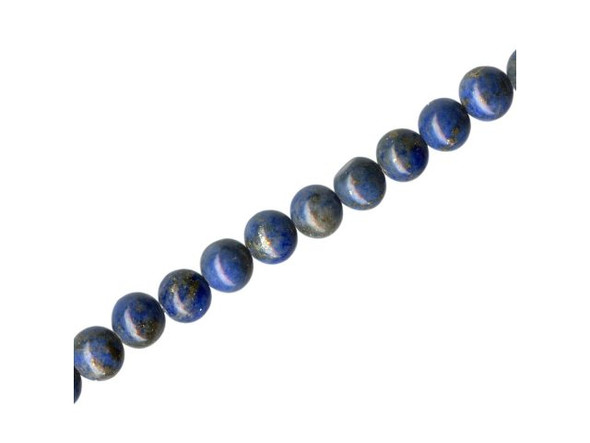 Denim Lapis Gemstone Beads, Round, 6mm (strand)