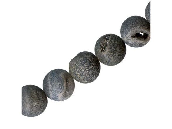 12mm Round Matte Druzy Agate Gemstone Beads (strand)