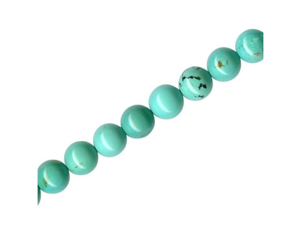 Chinese Turquoise Gemstone Beads, Round, 8mm - Blue/Green (strand)