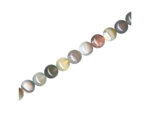 Botswana Agate Gemstone Beads, Round, 6mm (strand)