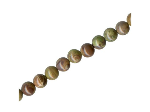 Rainforest Agate Gemstone Beads, Round, 6mm (strand)