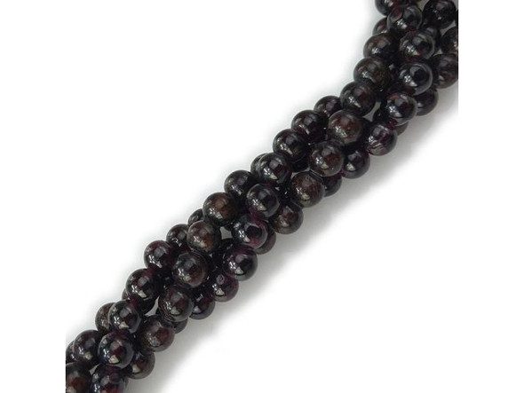 8mm Round India-Cut Garnet Gemstone Beads, Enhanced (strand)