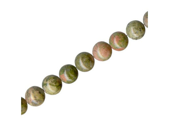 Unakite Gemstone Beads, Round, 8mm (strand)