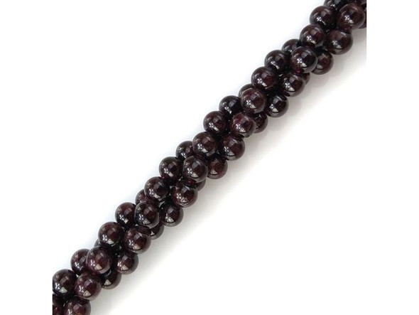 8mm Round Garnet Gemstone Beads, Enhanced #21-888-008-01