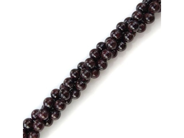 8mm Round Garnet Gemstone Beads, Enhanced (strand)