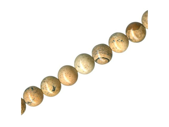 Picture Jasper Gemstone Beads, Round, 8mm (strand)