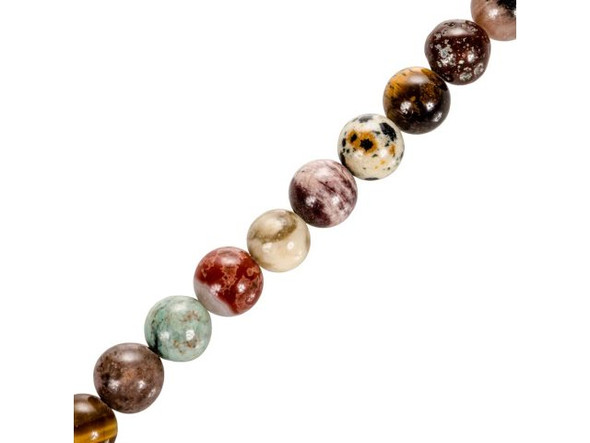Mixed Stone Beads, Round, 8mm (strand)