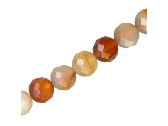 Natural Agate Gemstone Beads, Faceted Round, 10mm (strand)