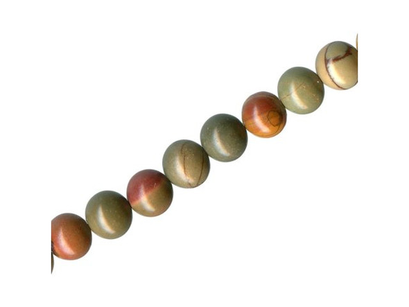 Red Creek Jasper Gemstone Beads, Round, 8mm (strand)