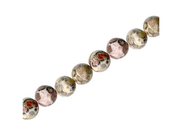 Leopardskin Jasper Gemstone Beads, Round, 8mm (strand)