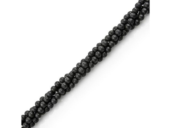 Lava Stone Beads, Round, 8mm (strand)