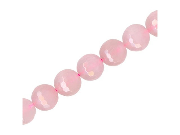 Rose Quartz Gemstone Bead, Faceted 10mm Round (strand)