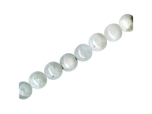 White Moonstone Gemstone Beads, Round, 8mm (strand)