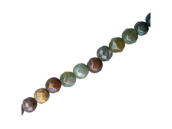 Fancy Jasper Gemstone Beads, Faceted Round, 6mm (strand)
