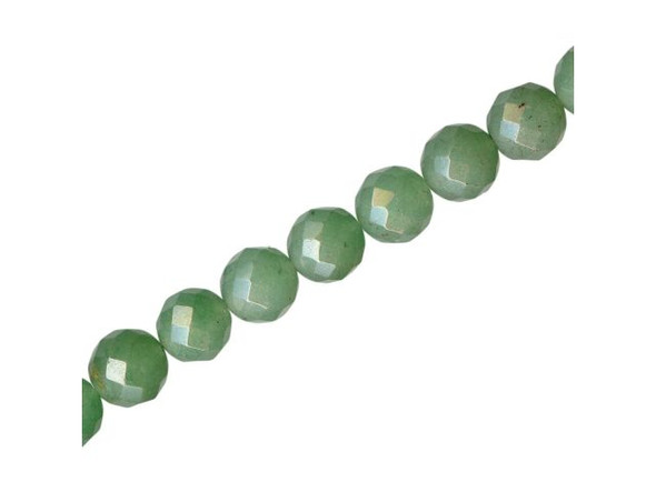 Aventurine Gemstone Beads, Faceted Round, 8mm (strand)